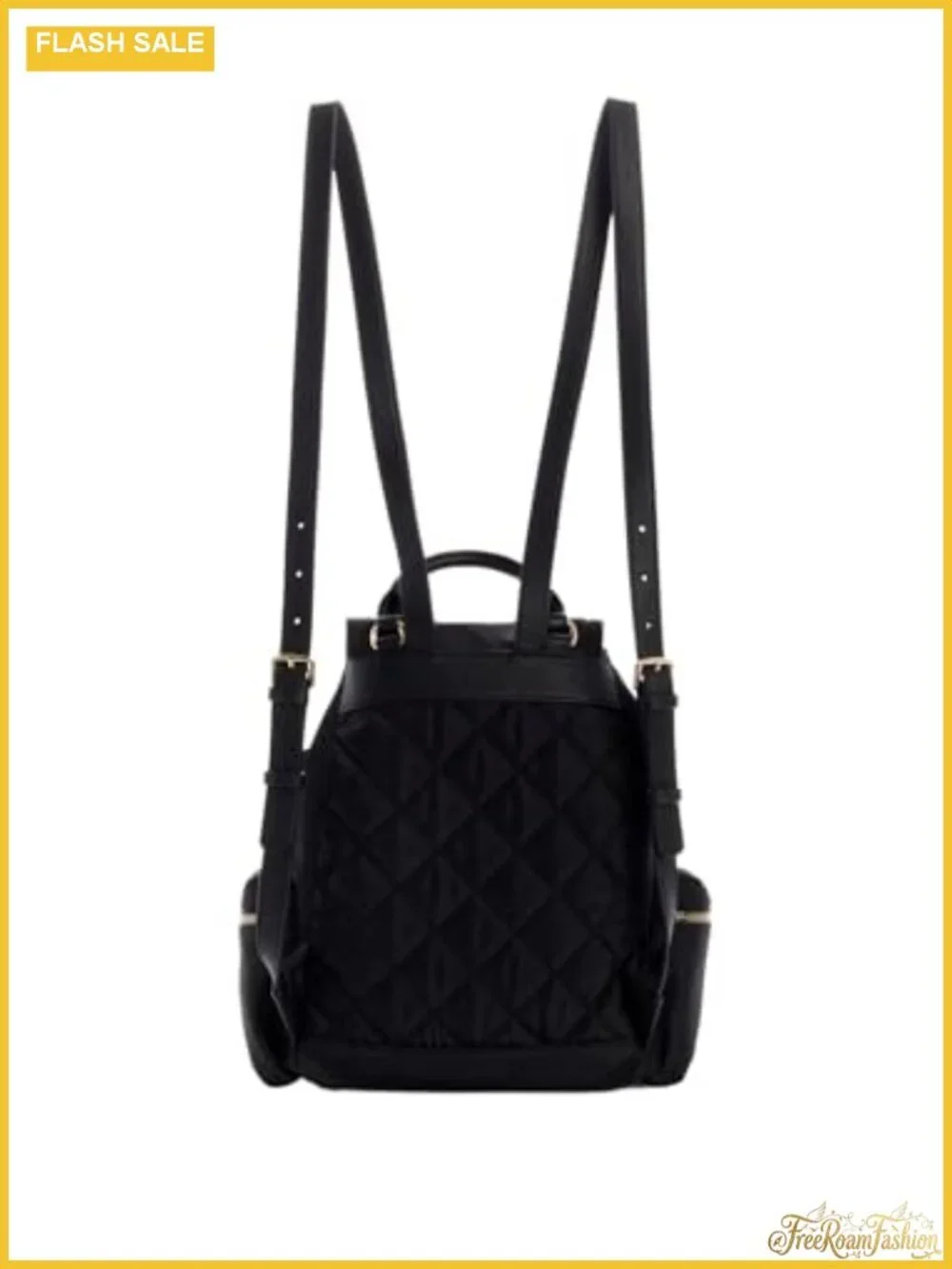 GUESS Eco Gemma Nylon Drawstring Flap Backpack, Gold Hardware